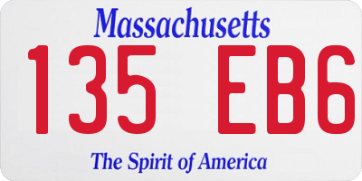 MA license plate 135EB6