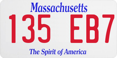 MA license plate 135EB7