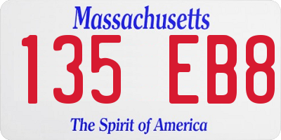 MA license plate 135EB8