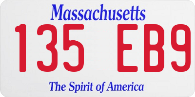 MA license plate 135EB9