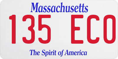 MA license plate 135EC0