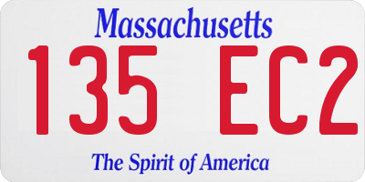MA license plate 135EC2