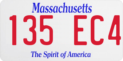 MA license plate 135EC4