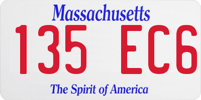 MA license plate 135EC6