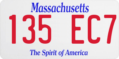 MA license plate 135EC7