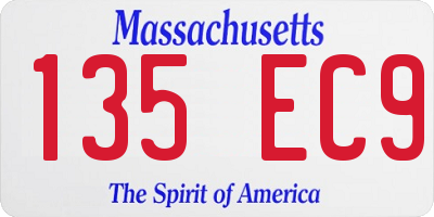MA license plate 135EC9