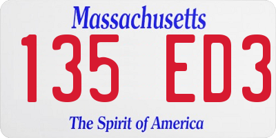 MA license plate 135ED3