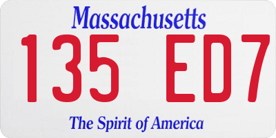 MA license plate 135ED7
