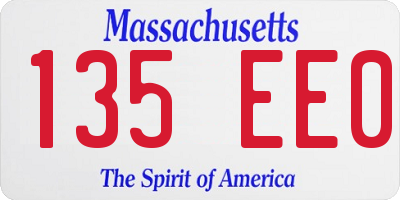 MA license plate 135EE0