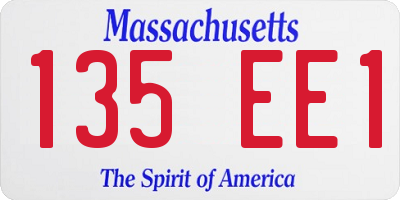 MA license plate 135EE1