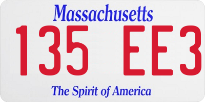 MA license plate 135EE3