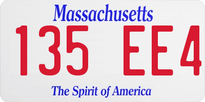 MA license plate 135EE4