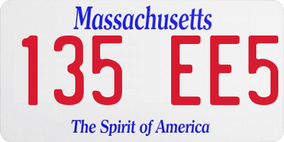 MA license plate 135EE5