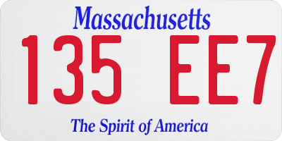 MA license plate 135EE7