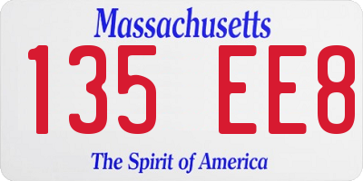 MA license plate 135EE8