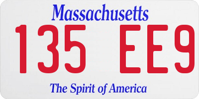 MA license plate 135EE9