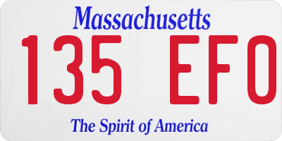 MA license plate 135EF0