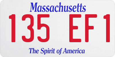MA license plate 135EF1