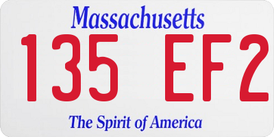 MA license plate 135EF2
