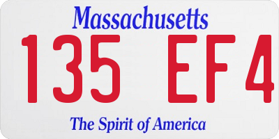 MA license plate 135EF4
