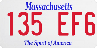 MA license plate 135EF6