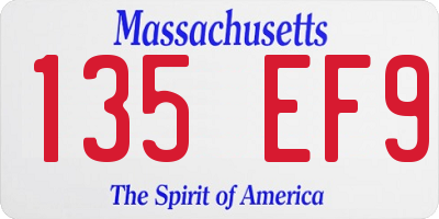MA license plate 135EF9