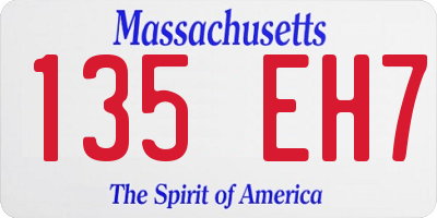 MA license plate 135EH7