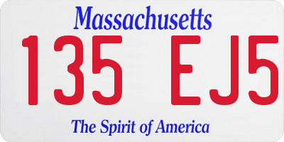 MA license plate 135EJ5