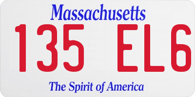 MA license plate 135EL6
