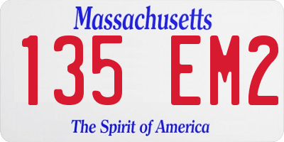 MA license plate 135EM2