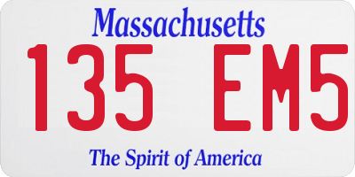 MA license plate 135EM5