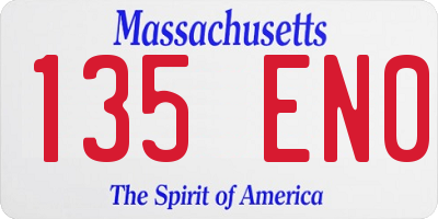 MA license plate 135EN0