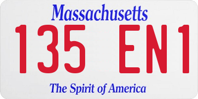 MA license plate 135EN1