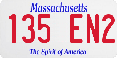 MA license plate 135EN2
