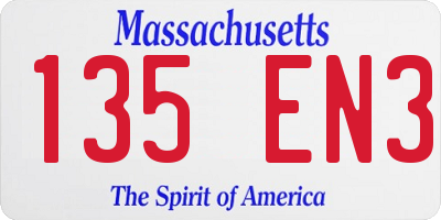 MA license plate 135EN3
