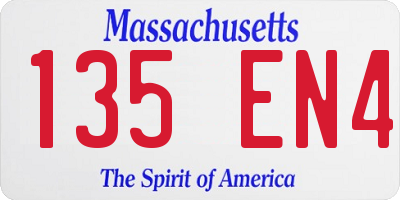 MA license plate 135EN4