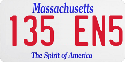 MA license plate 135EN5