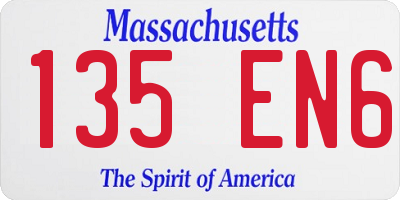 MA license plate 135EN6