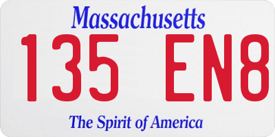 MA license plate 135EN8