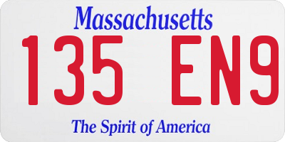 MA license plate 135EN9