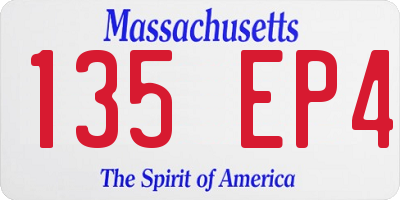 MA license plate 135EP4