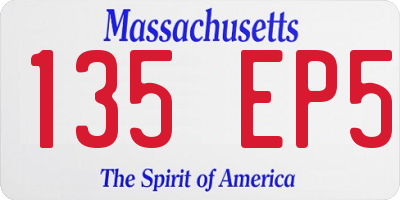 MA license plate 135EP5