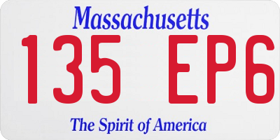 MA license plate 135EP6