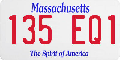 MA license plate 135EQ1
