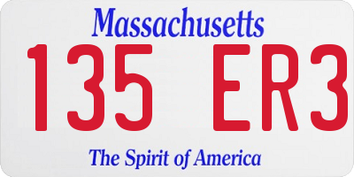 MA license plate 135ER3
