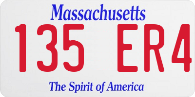 MA license plate 135ER4