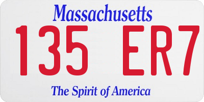 MA license plate 135ER7