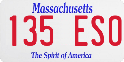 MA license plate 135ES0