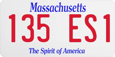 MA license plate 135ES1