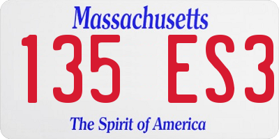 MA license plate 135ES3